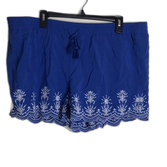 Loft ladies deep blue elastic waist casual shorts size XL flowy lightweight cute - Picture 3 of 10